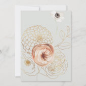 グリーン金ゴールドギルドクロス結婚式招待状 招待状 (裏面)