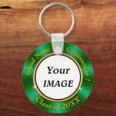 グリーン金ゴールドクラス懇親会お土産、学校写真 キーホルダー (正面)