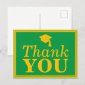グリーン金ゴールドグラッドキャップサンキュー ポストカード (正面/裏面)