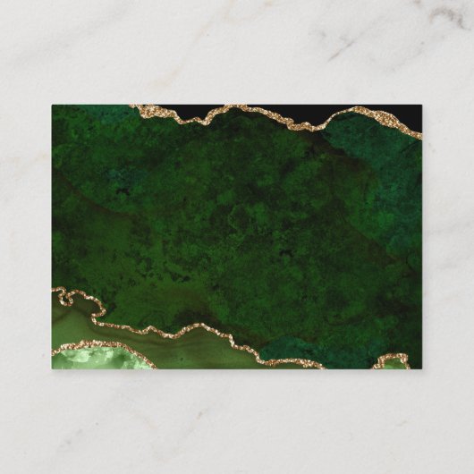 グリーン金ゴールドグリッターアゲ結婚ートの宿泊施設 エンクロージャーカード (裏面)