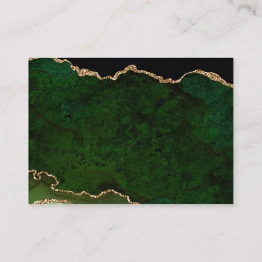 グリーン金ゴールドグリッターアゲ結婚ート エンクロージャーカード (裏面)