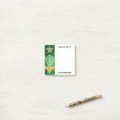 グリーン金ゴールドグリッターアメリカンサッカーコーチファーザー ポストイット (デスク上)