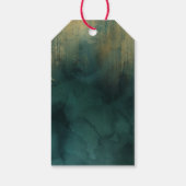 グリーン金ゴールドグリッタースパークルクリスマスツリー ギフトタグ (裏面)