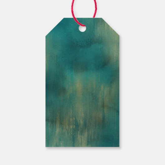 グリーン金ゴールドグリッタースパークルクリスマスツリー ギフトタグ (裏面)