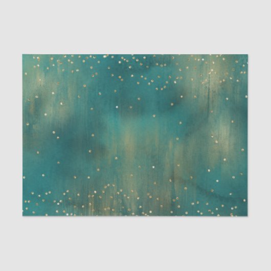 グリーン金ゴールドグリッタースパークルクリスマス 薄葉紙 (正面)