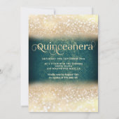 グリーン金ゴールドグリッタードレスバタフライクインセアニェラ 招待状 (裏面)