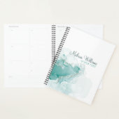 グリーン金ゴールドグリッターモノグラムの名前と職業 プランナー手帳 (ディスプレー)