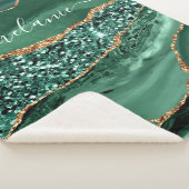 グリーン金ゴールドグリッター大理石あなたの名前シェルパブランケット シェルパブランケット (3/4)