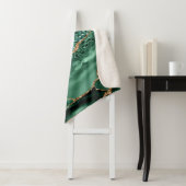 グリーン金ゴールドグリッター大理石あなたの名前シェルパブランケット シェルパブランケット (インサイチュ)