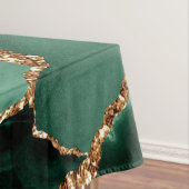 グリーン金ゴールドグリッター大理石名前をカスタムするテーブルクロス テーブルクロス (インサイチュ)