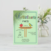 グリーン金ゴールドグリッター&レッドアップルハッピーリタイアメント 招待状 (スタンド正面)