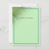 グリーン金ゴールドグリッター&レッドアップルハッピーリタイアメント 招待状 (裏面)