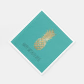 グリーン金ゴールドグリッツィパイナップル スタンダードランチョンナプキン (角)