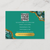 グリーン金ゴールドゲートグリッターモノグラムQRコード 名刺 (裏面)