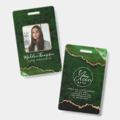 グリーン金ゴールドゲート大理石ビジネス会社ID バッジ (正面＆裏面)