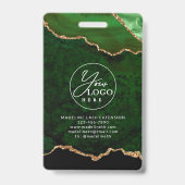 グリーン金ゴールドゲート大理石ビジネス会社ID バッジ (裏面)