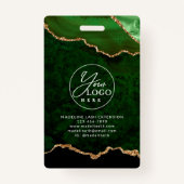 グリーン金ゴールドゲート大理石ビジネス会社ID バッジ (裏面)