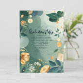 グリーン金ゴールドコインズファイナンス卒業パーティーの写真 招待状 (スタンド正面)