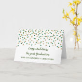 グリーン金ゴールドゴッドマザー卒業 カード (黄色い花)