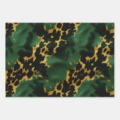 グリーン金ゴールドサウスウエストカウボーイ女性のカーボーイ牛追 ラッピングペーパーシート (正面)