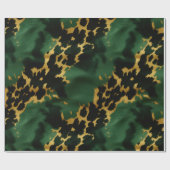 グリーン金ゴールドサウスウエストカウボーイ女性のカーボーイ牛追 ラッピングペーパー (フラット)