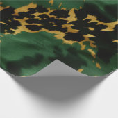 グリーン金ゴールドサウスウエストカウボーイ女性のカーボーイ牛追 ラッピングペーパー (角)