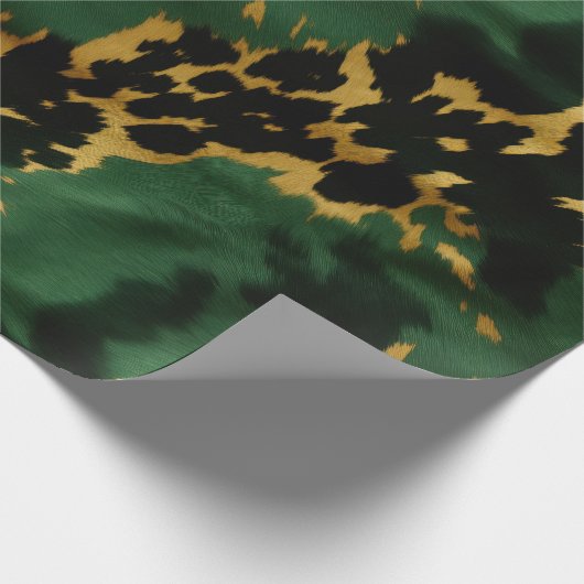 グリーン金ゴールドサウスウエストカウボーイ女性のカーボーイ牛追 ラッピングペーパー (角)