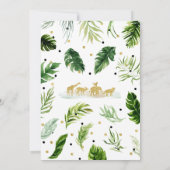 グリーン金ゴールドサファリジャングルベビーシャワー 招待状 (裏面)