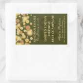 グリーン金ゴールドシャンパンバブル誕生日ラベル750ml 長方形シール (バッグ)