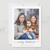 グリーン金ゴールドシンプルスクリプトメリークリスマスフォト シーズンカード (正面)