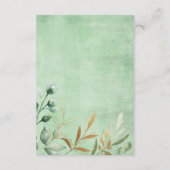 グリーン金ゴールドジャングルサファリアニマルズおむつラッフル エンクロージャーカード (裏面)