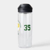 グリーン金ゴールドスクールクラブチームカラーカスタムサッカー ウォーターボトル (背面)