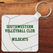 グリーン金ゴールドスクールクラブチームカラーバレーボール キーホルダー (裏面)