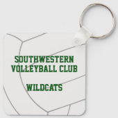 グリーン金ゴールドスクールクラブチームカラーバレーボール キーホルダー (裏面)