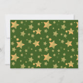 グリーン金ゴールドスターエレガントビンテージクリスマスパーティー 招待状 (裏面)