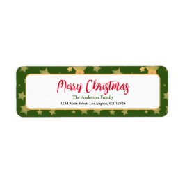 グリーン金ゴールドスターシーズンクリスマス差出人住所 ラベル