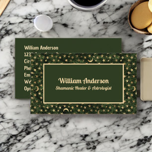グリーン金ゴールドスターズシャーマンまたは星占い師ヒーラー 名刺