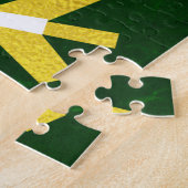 グリーン金ゴールドスノーフレークピースジョーラブ引用文 モダン ジグソーパズル (側面)