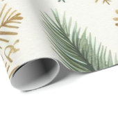 グリーン金ゴールドスノーフレークホリデーラグジュアリーウォーター ラッピングペーパー (ロールコーナー)