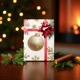 グリーン金ゴールドスノーフレークホリデーラグジュアリーウォーター ラッピングペーパー