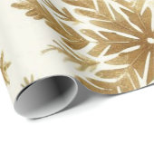 グリーン金ゴールドスノーフレークホリデーラグジュアリーウォーター ラッピングペーパー (ロールコーナー)