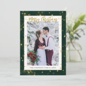 グリーン金ゴールドスパークルメリークリスマス2写真 シーズンカード (スタンド正面)