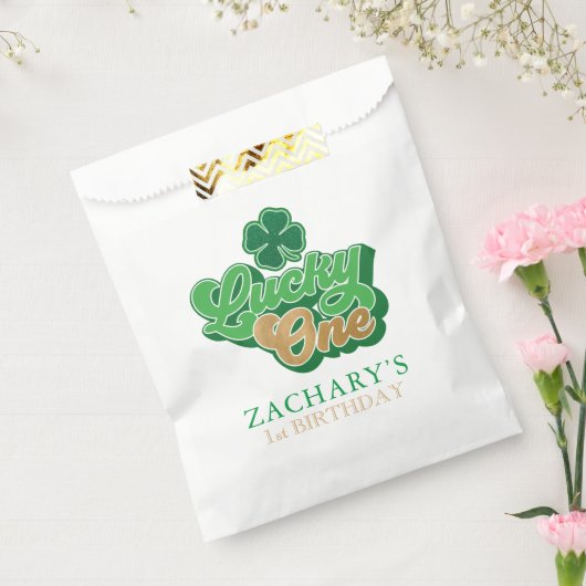 グリーン金ゴールドセントパトリックのラッキーワンファースト誕生日 フェイバーバッグ (封をした状態)