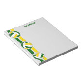 グリーン金ゴールドチームカラーバレーボールカスタムコーチ ノートパッド (アングル)