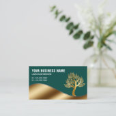 グリーン金ゴールドツリーガーデニング造園芝生気に 名刺 (スタンド正面)