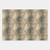 グリーン金ゴールドトロピカル葉 ラッピングペーパーシート (正面)