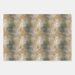 グリーン金ゴールドトロピカル葉 ラッピングペーパーシート