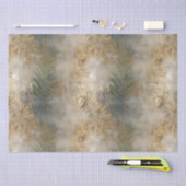 グリーン金ゴールドトロピカル葉 薄葉紙 (クラフト)