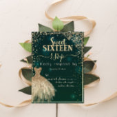 グリーン金ゴールドドレスティアラ,ダイアモンズスウィート16 RSVP 招待状