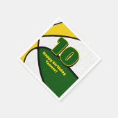 グリーン金ゴールドバスケットボール女子の男の子スポーツパーティー スタンダードカクテルナプキン (角)